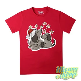 Прикольные футболки: Новогодние собачки